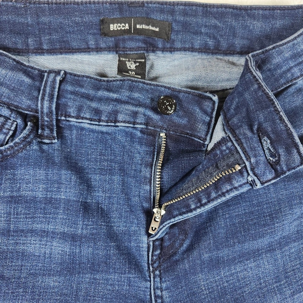 True Religion Becca Bootcut Jeans Womens 30 Blue Excellent Mid Rise Dark Wash - Picture 12 of 15